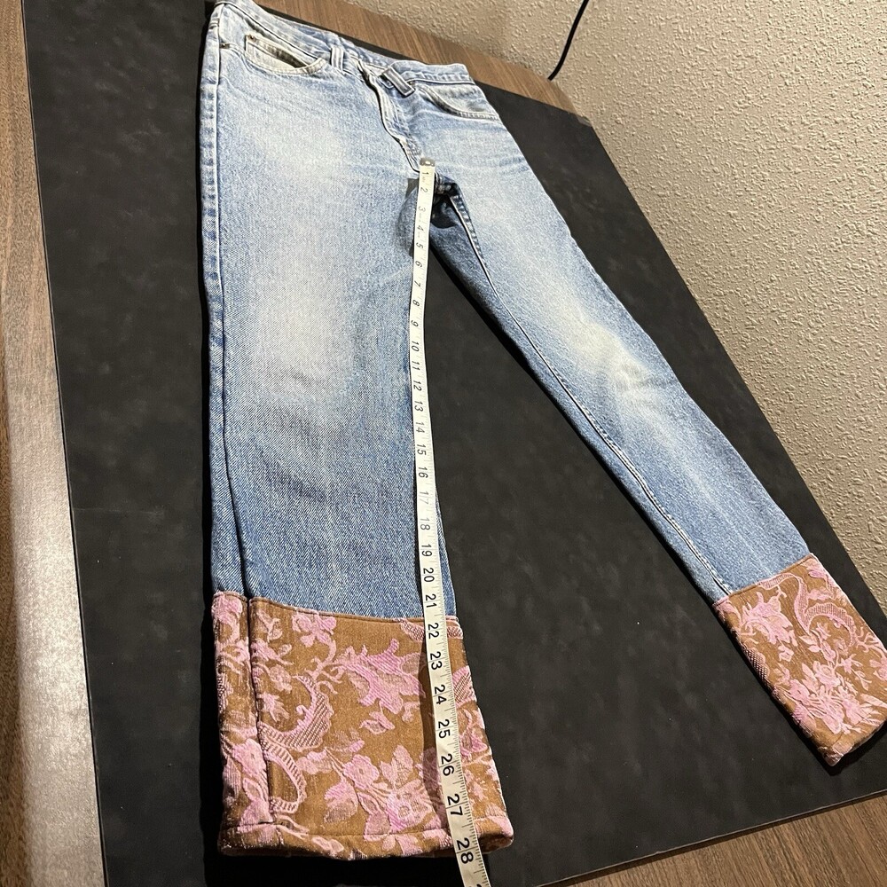 Vintage Levis 1970s Hippie Kurt Cobain Jeans 28x28 USA Woodstock Patchwork Levi - Picture 10 of 16